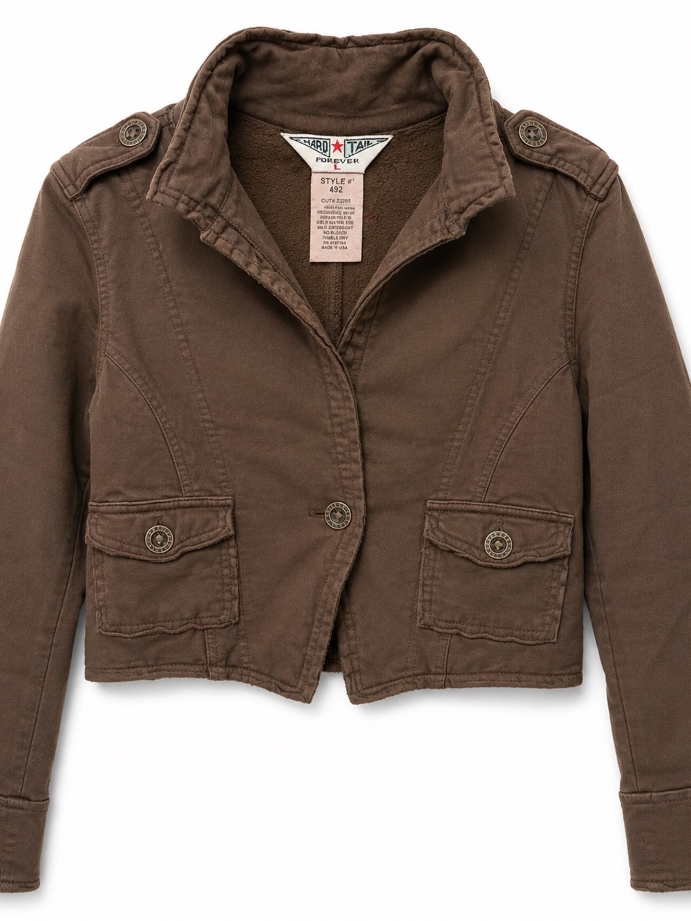 Hard Tail Brown Cropped Utility Jacket